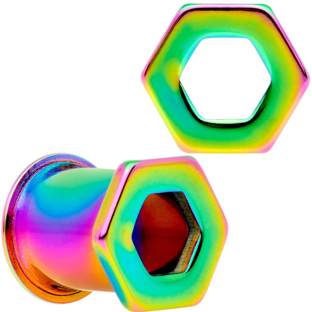 Hexagon Rainbow Earrings